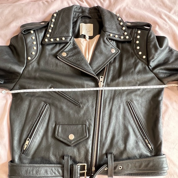COPY - Joie Pearl Leather Jacket 3/4 Sleeves - Picture 5 of 8